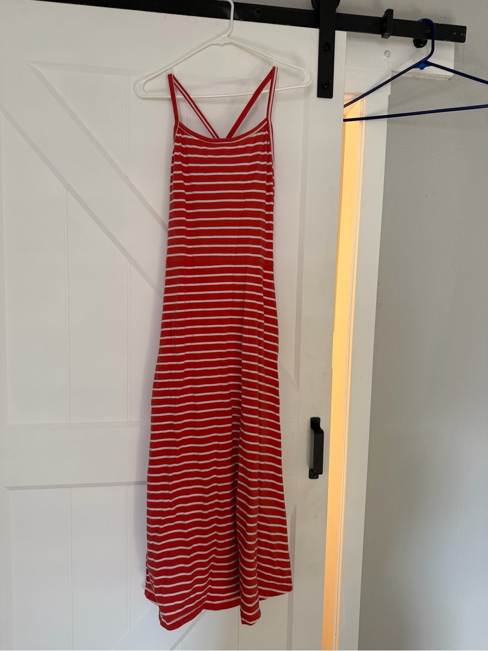 Pact XL Red and White built in bra midi dress